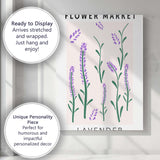 Minimalist Lavender Flower Market Botanical Stem Illustration Canvas Wall Art Print Decor Picture Ready to Hang