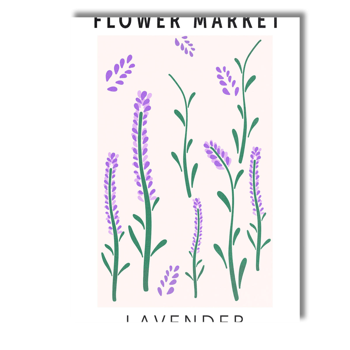 Minimalist Lavender Flower Market Botanical Stem Illustration Canvas Wall Art Print Decor Picture Ready to Hang