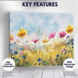 Pastel Watercolour Wildflower Meadow Floral Landscape Painting Canvas Wall Art Print Decor Picture Ready to Hang