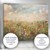 Romantic Summer Meadow Poppy And Daisy Floral Painting Canvas Wall Art Print Decor Picture Ready to Hang