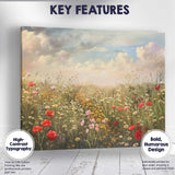 Romantic Summer Meadow Poppy And Daisy Floral Painting Canvas Wall Art Print Decor Picture Ready to Hang
