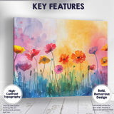 Pastel Watercolour Wildflower Garden Floral Meadow Artwork Canvas Wall Art Print Decor Picture Ready to Hang