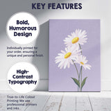 Pastel Lavender Daisy Floral Botanical Illustration Canvas Wall Art Print Decor Picture Ready to Hang