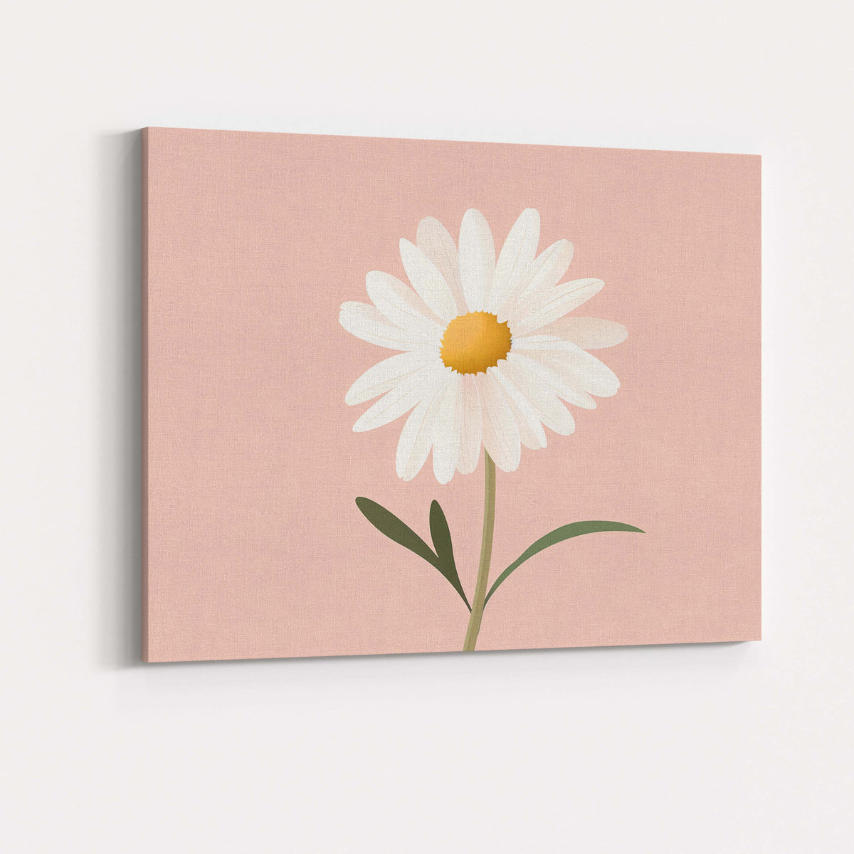 Soft Blush Pink Daisy Floral Scandinavian Wall Art Canvas Wall Art Print Decor Picture Ready to Hang