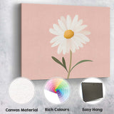 Soft Blush Pink Daisy Floral Scandinavian Wall Art Canvas Wall Art Print Decor Picture Ready to Hang