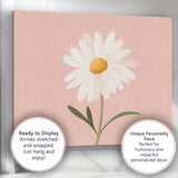 Soft Blush Pink Daisy Floral Scandinavian Wall Art Canvas Wall Art Print Decor Picture Ready to Hang