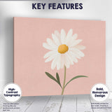 Soft Blush Pink Daisy Floral Scandinavian Wall Art Canvas Wall Art Print Decor Picture Ready to Hang