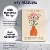 Stockholm Flower Market Botanical Archive Floral Vase Poster Canvas Wall Art Print Decor Picture Ready to Hang