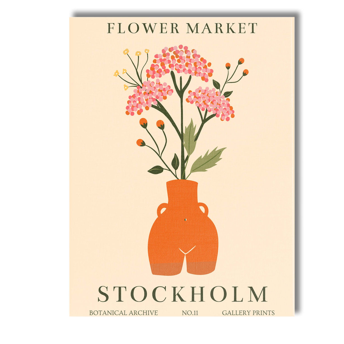 Stockholm Flower Market Botanical Archive Floral Vase Poster Canvas Wall Art Print Decor Picture Ready to Hang