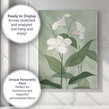 Soft Green Morning Glory Floral Botanical Illustration Canvas Wall Art Print Decor Picture Ready to Hang
