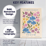 Tulum Flower Market Colourful Wildflower Botanical Poster Canvas Wall Art Print Decor Picture Ready to Hang