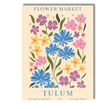 Tulum Flower Market Colourful Wildflower Botanical Poster Canvas Wall Art Print Decor Picture Ready to Hang