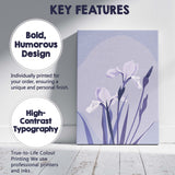 Soft Lavender Iris Floral Illustration Contemporary Botanical Design Canvas Wall Art Print Decor Picture Ready to Hang