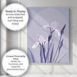 Soft Lavender Iris Floral Illustration Contemporary Botanical Design Canvas Wall Art Print Decor Picture Ready to Hang