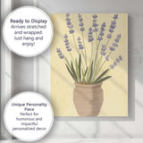 Rustic Lavender Plant In Terracotta Pot Botanical Illustration Canvas Wall Art Print Decor Picture Ready to Hang
