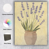 Rustic Lavender Plant In Terracotta Pot Botanical Illustration Canvas Wall Art Print Decor Picture Ready to Hang