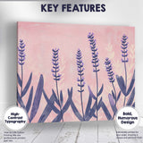 Pastel Pink Lavender Field Minimalist Botanical Illustration Canvas Wall Art Print Decor Picture Ready to Hang
