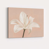 Cream White Lily Bouquet Yellow Botanical Illustration Canvas Wall Art Print Decor Picture Ready to Hang