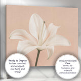 Cream White Lily Bouquet Yellow Botanical Illustration Canvas Wall Art Print Decor Picture Ready to Hang