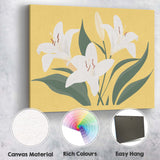Delicate Ivory Lily Blossom Botanical Floral Art Canvas Wall Art Print Decor Picture Ready to Hang
