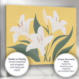 Delicate Ivory Lily Blossom Botanical Floral Art Canvas Wall Art Print Decor Picture Ready to Hang