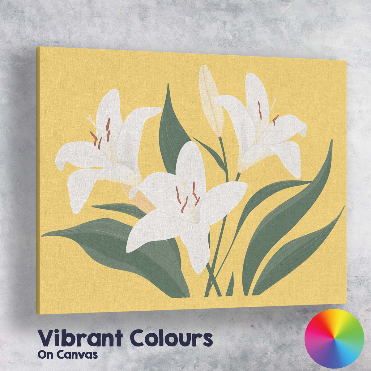 Delicate Ivory Lily Blossom Botanical Floral Art Canvas Wall Art Print Decor Picture Ready to Hang
