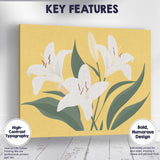 Delicate Ivory Lily Blossom Botanical Floral Art Canvas Wall Art Print Decor Picture Ready to Hang