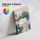 Soft Blush White Lotus Bloom Botanical Nature Art Canvas Wall Art Print Decor Picture Ready to Hang