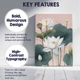 Soft Blush White Lotus Bloom Botanical Nature Art Canvas Wall Art Print Decor Picture Ready to Hang