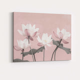 Pastel Pink Lotus Blossom Floral Elegance Artwork Canvas Wall Art Print Decor Picture Ready to Hang