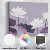 Soft Lilac Lotus Bloom Minimalist Floral Artwork Canvas Wall Art Print Decor Picture Ready to Hang