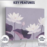 Soft Lilac Lotus Bloom Minimalist Floral Artwork Canvas Wall Art Print Decor Picture Ready to Hang