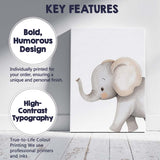 Cute Baby Elephant Watercolour Nursery Animal Illustration Canvas Wall Art Print Decor Picture Ready to Hang