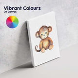 Cute Baby Monkey Watercolour Jungle Animal Illustration Canvas Wall Art Print Decor Picture Ready to Hang