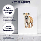 Cute Baby Hyena Watercolour Safari Animal Illustration Canvas Wall Art Print Decor Picture Ready to Hang