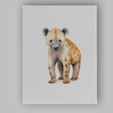 Cute Baby Hyena Watercolour Safari Animal Illustration Canvas Wall Art Print Decor Picture Ready to Hang