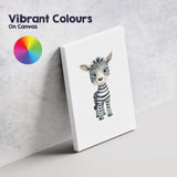 Cute Baby Zebra Watercolour Safari Animal Illustration Canvas Wall Art Print Decor Picture Ready to Hang