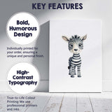 Cute Baby Zebra Watercolour Safari Animal Illustration Canvas Wall Art Print Decor Picture Ready to Hang