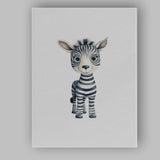 Cute Baby Zebra Watercolour Safari Animal Illustration Canvas Wall Art Print Decor Picture Ready to Hang