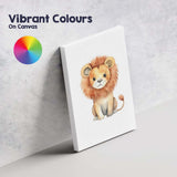 Cute Baby Lion Watercolour Safari Animal Illustration Canvas Wall Art Print Decor Picture Ready to Hang