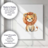 Cute Baby Lion Watercolour Safari Animal Illustration Canvas Wall Art Print Decor Picture Ready to Hang