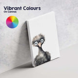 Cute Baby Emu Watercolour Nursery Bird Illustration Canvas Wall Art Print Decor Picture Ready to Hang