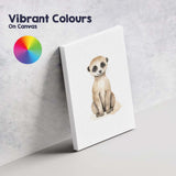 Cute Baby Meerkat Watercolour Desert Animal Illustration Canvas Wall Art Print Decor Picture Ready to Hang