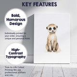 Cute Baby Meerkat Watercolour Desert Animal Illustration Canvas Wall Art Print Decor Picture Ready to Hang