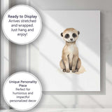 Cute Baby Meerkat Watercolour Desert Animal Illustration Canvas Wall Art Print Decor Picture Ready to Hang