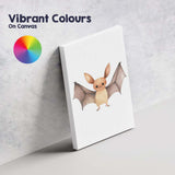 Cute Baby Bat Watercolour Woodland Animal Illustration Canvas Wall Art Print Decor Picture Ready to Hang