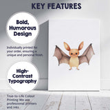 Cute Baby Bat Watercolour Woodland Animal Illustration Canvas Wall Art Print Decor Picture Ready to Hang