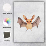 Cute Baby Bat Watercolour Woodland Animal Illustration Canvas Wall Art Print Decor Picture Ready to Hang