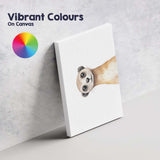 Curious Peeking Meerkat Watercolour Safari Animal Illustration Canvas Wall Art Print Decor Picture Ready to Hang