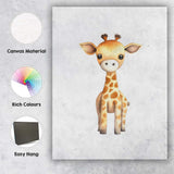 Cute Baby Giraffe Watercolour Safari Animal Illustration Canvas Wall Art Print Decor Picture Ready to Hang